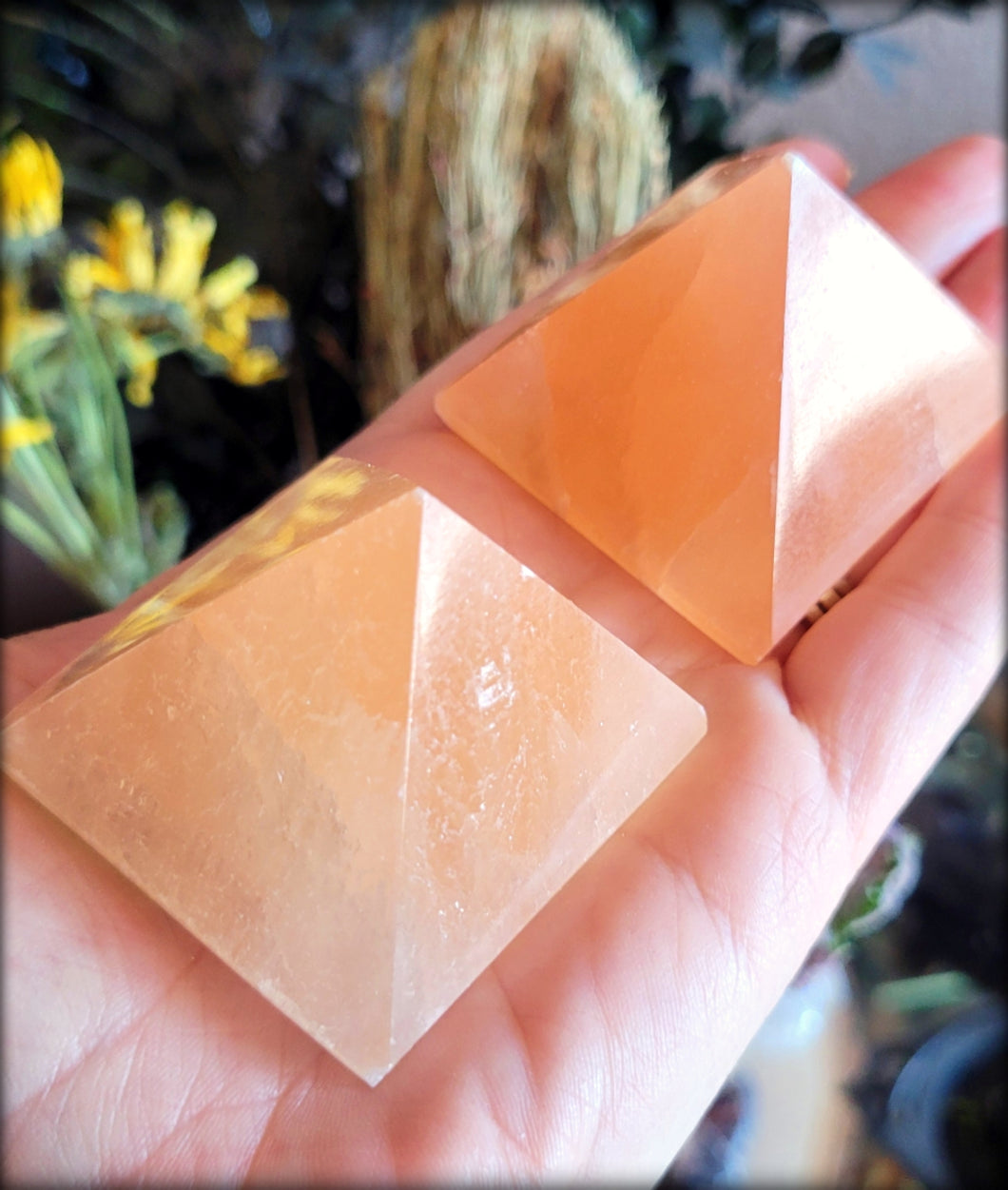Orange Selenite Pyramid