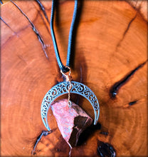 Load image into Gallery viewer, Crescent Moon Raw Stone Necklace
