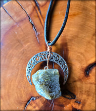 Load image into Gallery viewer, Crescent Moon Raw Stone Necklace
