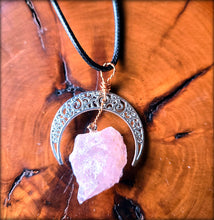 Load image into Gallery viewer, Crescent Moon Raw Stone Necklace
