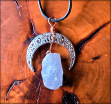 Load image into Gallery viewer, Crescent Moon Raw Stone Necklace
