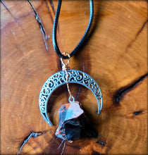 Load image into Gallery viewer, Crescent Moon Raw Stone Necklace
