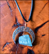 Load image into Gallery viewer, Crescent Moon Raw Stone Necklace
