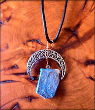 Load image into Gallery viewer, Crescent Moon Raw Stone Necklace
