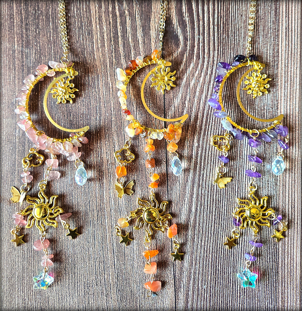 Crystal Crescent Moon Suncatcher
