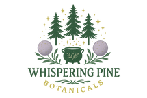 Whimsical Whispering Pine Botanicals Logo