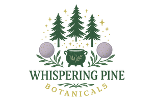 Whimsical Whispering Pine Botanicals Logo